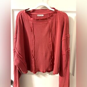 We The Free Women's Red/Melon Textured Exposed Seams Size S